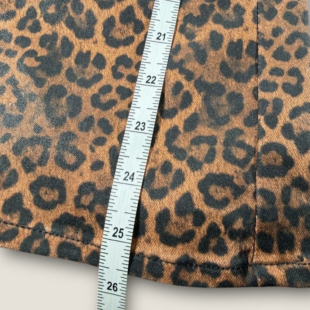 7 For All Mankind Leopard Print Kick Flare Jeans SZ 26 Stretch Animal Crop NWOT - Picture 5 of 8